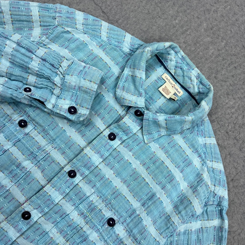 Carbon 2 Cobalt Sea Change Chambray Shirt Men's Small Blue Button Up Long Sleeve